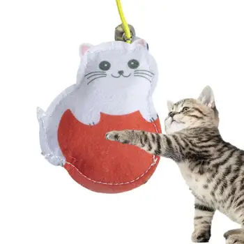 Интерактивная игрушка для кошек, выдвижная игрушка для кошек с эластичной веревкой, Упражнение для прыжков с кошкой, игрушки для кошек из перьев в помещении, домашняя охота