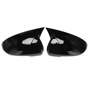 Автомобиль глянцевый черный Бычий рог Боковое стекло заднего вида Крышка зеркала Отделка рамы Крышки боковых зеркал для Hyundai Tucson 2015-2020