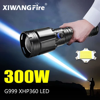 Мощный светодиодный фонарик XIWANGFIRE G999, перезаряжаемый через USB, мощный тактический фонарь Long Shot для кемпинга и охоты