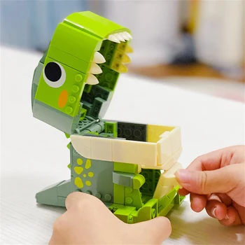 Сделай сам Фоторамка Креативный кирпич Идеальный пенал Городская игрушка MOC Динозавр Контейнер для ручек Строительные блоки для детей Подруга Девочка