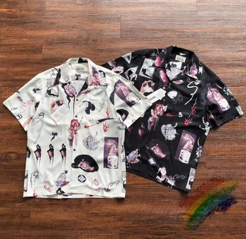 Рубашки WACKO MARIA, Мужские И женские, Высокое качество, Лето-Осень, Гавайская Пляжная мода, Быстросохнущие Топы с лацканами