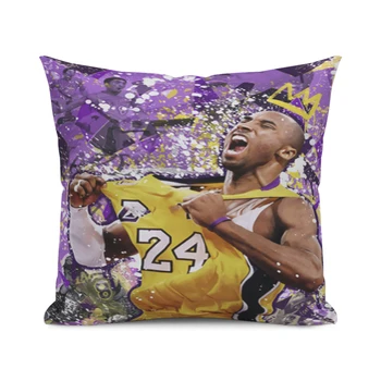 Знаменитая баскетбольная звезда с принтом Брайанта, креативный квадратный чехол для дивана, украшение для подушки на талии в автомобиле