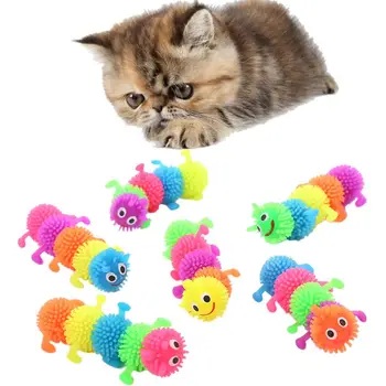 Красочная игрушка-катерпиллер, мягкое силиконовое домашнее животное для кошки, собаки для маленьких и крупных собак, для Cat Interactive и для B03E