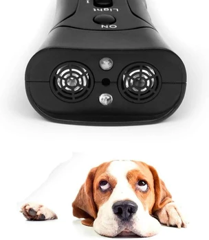 Устройство для защиты от лая 2 в 1, Ручной светодиодный Ультразвуковой Отпугиватель домашних собак, Тренажер для обучения с подсветкой